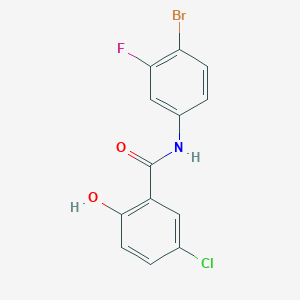 molecular formula C13H8BrClFNO2 B8275941 N-(4-bromo-3-fluorophenyl)-5-chloro-2-hydroxybenzamide 