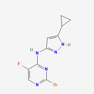 2-bromo-N-(5-cyclopropyl-1H-pyrazol-3-yl)-5-fluoropyrimidin-4-amine