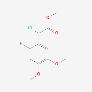 molecular formula C11H12ClFO4 B8276018 Methyl 2-chloro-2-(2-fluoro-4,5-dimethoxyphenyl)acetate 