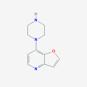 molecular formula C11H13N3O B8276040 7-Piperazin-1-yl-furo[3,2-b]pyridine CAS No. 853680-57-6