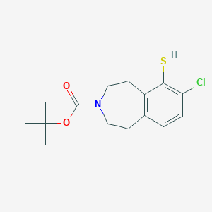 molecular formula C15H20ClNO2S B8276137 3-tert-butoxycarbonyl-7-chloro-6-mercapto-2,3,4,5-tetrahydro-1H-benzo[d]azepine 