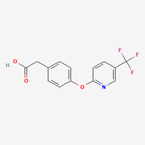 molecular formula C14H10F3NO3 B8276169 4-[(5-Trifluoromethylpyridin-2-yl)oxy]phenylacetic acid 
