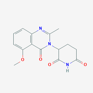 molecular formula C15H15N3O4 B8276179 3-(5-methoxy-2-methyl-4-oxo-4H-quinazolin-3-yl)-piperidine-2,6-dione 