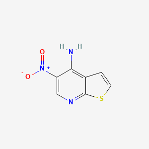 molecular formula C7H5N3O2S B8276213 4-Amino-5-nitrothieno[2,3-b]pyridine 