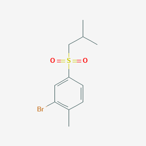 molecular formula C11H15BrO2S B8276227 2-Bromo-4-(isobutylsulfonyl)-1-methylbenzene 