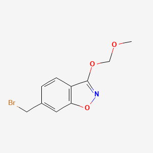 molecular formula C10H10BrNO3 B8276271 6-(Bromomethyl)-3-(methoxymethoxy)-1,2-benzisoxazole 