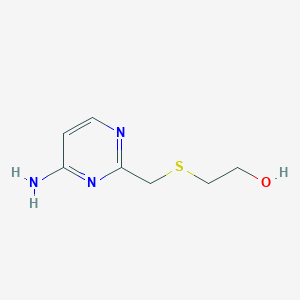 molecular formula C7H11N3OS B8276276 2-(2-Hydroxyethylthiomethyl)-4-aminopyrimidine 
