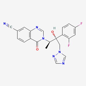 molecular formula C21H16F2N6O2 B8276281 (1R,2R)-7-Cyano-3-[2-(2,4-difluorophenyl)-2-hydroxy-1-methyl-3-(1H-1,2,4-triazol-1-yl)propyl]quinazolin-4(3H)-one 