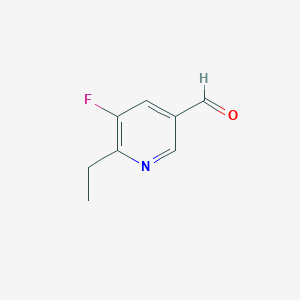 molecular formula C8H8FNO B8276314 6-Ethyl-5-fluoronicotinaldehyde 
