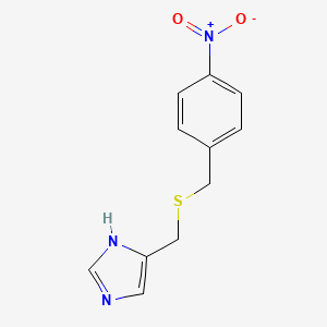 molecular formula C11H11N3O2S B8276406 4-[(4-Nitrobenzylthio)methyl]-1H-imidazole 