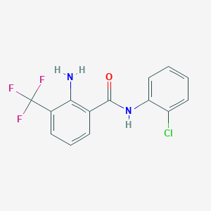 molecular formula C14H10ClF3N2O B8276411 2-Amino-N-(2-chlorophenyl)-3-trifluoromethylbenzamide 