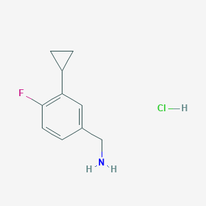 molecular formula C10H13ClFN B8276424 (3-Cyclopropyl-4-fluorophenyl)methanamine hydrochloride salt 