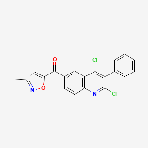 molecular formula C20H12Cl2N2O2 B8276522 (2,4-Dichloro-3-phenylquinolin-6-yl)(3-methylisoxazol-5-yl)methanone 