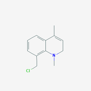 molecular formula C12H14ClN B8276543 1,4-Dimethyl-8-chloromethyl-1,2-dihydroquinoline 