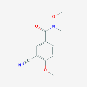 molecular formula C11H12N2O3 B8276549 3-cyano-N,4-dimethoxy-N-methylbenzamide 