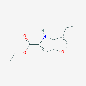 molecular formula C11H13NO3 B8276562 ethyl 3-ethyl-4H-furo[3,2-b]pyrrole-5-carboxylate 