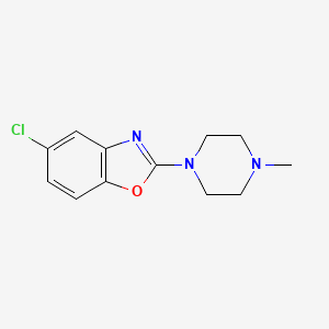 molecular formula C12H14ClN3O B8276576 5-Chloro-2-(4-methylpiperazino)benzoxazole 