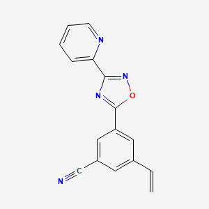 molecular formula C16H10N4O B8276621 3-(2-Pyridyl)-5-(3-cyano-5-vinylphenyl)-1,2,4-oxadiazole 