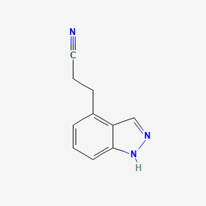 molecular formula C10H9N3 B8276637 3-(1H-Indazol-4-yl)-propionitrile 