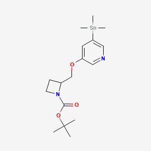 molecular formula C17H28N2O3Sn B8276643 Tert-butyl 2-[(5-trimethylstannylpyridin-3-yl)oxymethyl]azetidine-1-carboxylate 