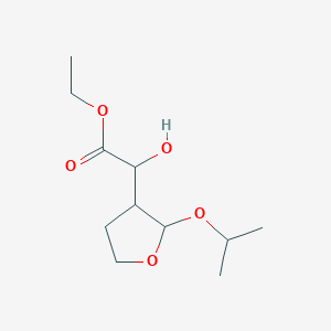 molecular formula C11H20O5 B8276668 Ethyl hydroxy-(2-isopropoxytetrahydro-3-furanyl)acetate 