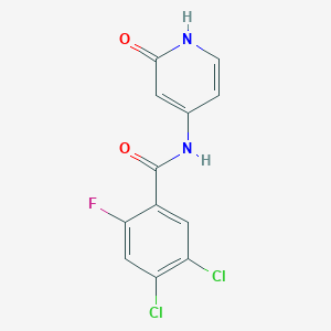molecular formula C12H7Cl2FN2O2 B8276675 4,5-dichloro-2-fluoro-N-(2-oxo-1H-pyridin-4-yl)benzamide 