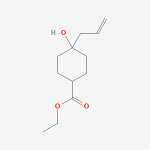 molecular formula C12H20O3 B8276701 4-Allyl-4-hydroxy-cyclohexanecarboxylic acid ethyl ester 