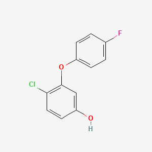 molecular formula C12H8ClFO2 B8276715 4-Chloro-3-(4-fluorophenoxy)phenol 