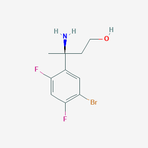 molecular formula C10H12BrF2NO B8277144 (3S)-3-amino-3-(5-bromo-2,4-difluorophenyl)butan-1-ol 