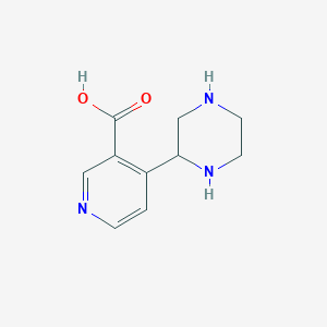 molecular formula C10H13N3O2 B8277183 4-(2-Piperazinyl)-3-pyridinecarboxylic acid 