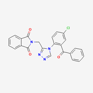 molecular formula C24H15ClN4O3 B8277188 5-chloro-2-(3-phthalimidomethyl-4H-1,2,4-triazol-4-yl)benzophenone 