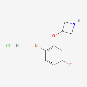 molecular formula C9H10BrClFNO B8277200 3-(2-Bromo-5-fluorophenoxy)azetidine hydrochloride salt CAS No. 1042428-83-0