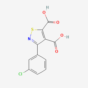 molecular formula C11H6ClNO4S B8277202 3-(m-Chlorophenyl)-4,5-Isothiazoledicarboxylic Acid 