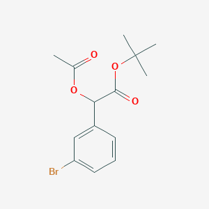 molecular formula C14H17BrO4 B8277248 Tert-butyl 2-acetoxy-2-(3-bromophenyl)acetate 