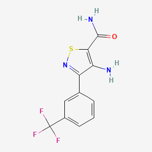 molecular formula C11H8F3N3OS B8277280 3-(3-Trifluoromethylphenyl)-4-amino-5-isothiazolecarboxamide 