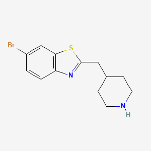 molecular formula C13H15BrN2S B8277303 6-Bromo-2-(piperidin-4-ylmethyl)benzo[d]thiazole 