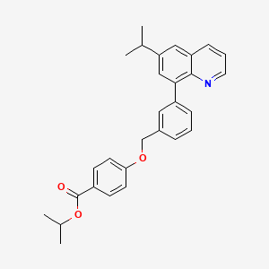 molecular formula C29H29NO3 B8277389 4-[3-(6-Isopropyl-quinolin-8-yl)-benzyloxy]-benzoic acid isopropyl ester 