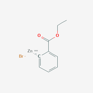 molecular formula C9H9BrO2Zn B8277440 2-Ethoxycarbonylphenylzinc bromide 
