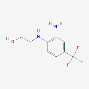 molecular formula C9H11F3N2O B8277457 2-((2-Hydroxyethyl)amino)-5-(trifluoromethyl)aniline CAS No. 10442-84-9