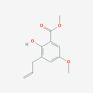 molecular formula C12H14O4 B8277485 3-Allyl-2-hydroxy-5-methoxy-benzoic acid methyl ester 