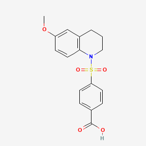 molecular formula C17H17NO5S B8277502 4-(6-methoxy-3,4-dihydroquinolin-1(2H)-ylsulfonyl)benzoic acid 