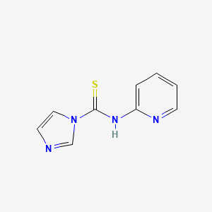 molecular formula C9H8N4S B8277542 1-[(2-Pyridyl)thiocarbamoyl]imidazole 
