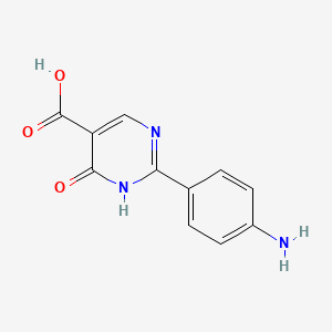 molecular formula C11H9N3O3 B8277558 2-(4-Aminophenyl)-4-hydroxy-5-pyrimidinecarboxylic acid 