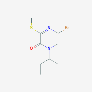 molecular formula C10H15BrN2OS B8277563 5-bromo-1-(1-ethylpropyl)-3-(methylthio)-2 (1H)-pyrazinone 