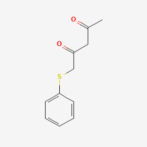 molecular formula C11H12O2S B8277588 1-(Phenylthio)pentane-2,4-dione 