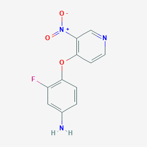 molecular formula C11H8FN3O3 B8277634 3-Fluoro-4-(3-nitropyridin-4-yloxy)benzenamine 
