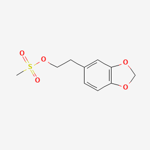 molecular formula C10H12O5S B8277684 3,4-Methylenedioxyphenethyl mesylate 