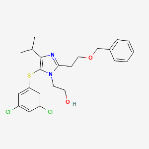 molecular formula C23H26Cl2N2O2S B8277722 2-[2-(2-Benzyloxyethyl)-5-(3,5-dichlorophenyl)sulfanyl-4-isopropyl-imidazol-1-yl]ethanol 