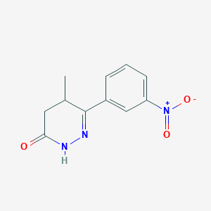 molecular formula C11H11N3O3 B8277760 4,5-dihydro-5-methyl-6-(m-nitrophenyl)-3(2H)-pyridazinone 