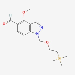 molecular formula C15H22N2O3Si B8277775 4-Methoxy-1-(2-trimethylsilanyl-ethoxymethyl)-indazole-5-carbaldehyde 